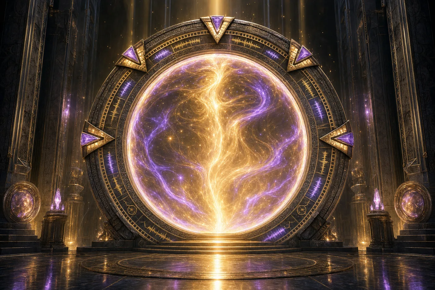 A crackling golden portal where new AI companions are made